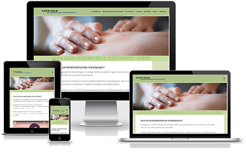 Hjemmeside designet til Psykomotorisk Fysioterapeut Karin Holm