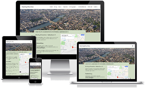 Hjemmeside designet til psykolog Nina Dam, Vesterbro - København