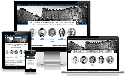 Hjemmeside designet til psykologerne ved Sankt Hans Torv