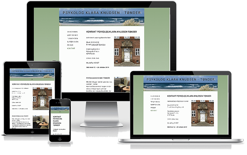 Hjemmeside designet til psykolog Klara Knudsen - Tønder