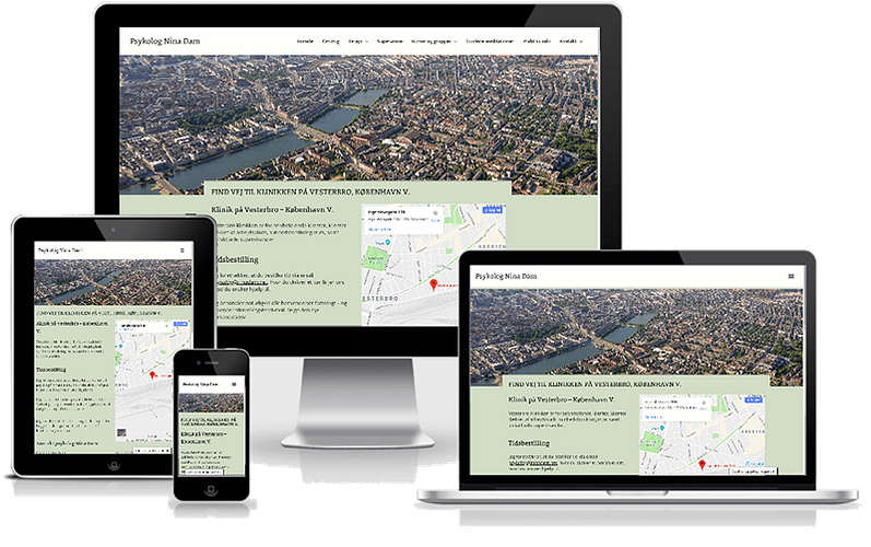 Hjemmeside designet til psykolog Nina Dam, Vesterbro - København