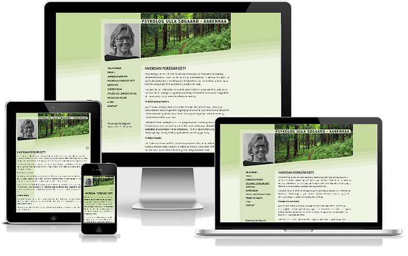 Hjemmeside designet til psykolog Ulla Søgaard Aabenraa