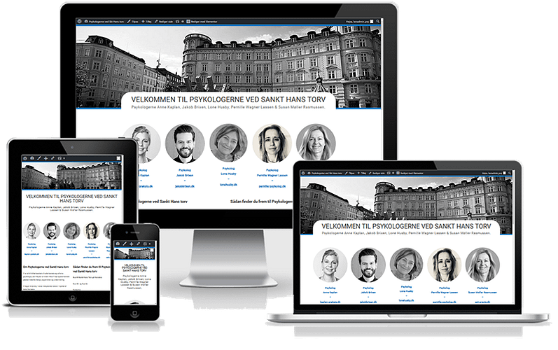 Hjemmeside designet til psykologerne ved Sankt Hans Torv
